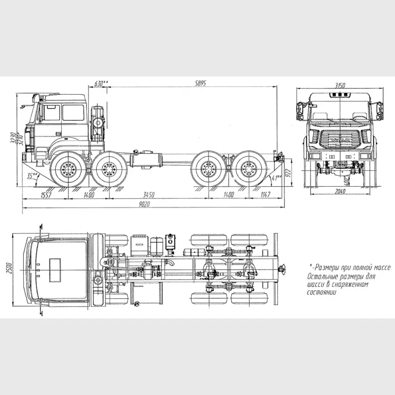 shassi-ural-m-532362-1122-70-8x8