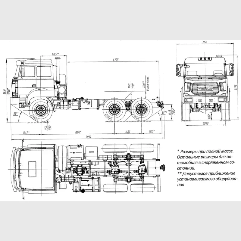 shassi-ural-m-55571-4551-80-6x6